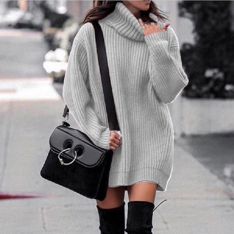Elegant Knitted Dress Sweater for Women | Trendy Winter Outfit