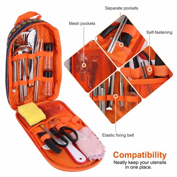 19-Piece Camping Cookware Set – Lightweight & Durable Outdoor Cooking Gear