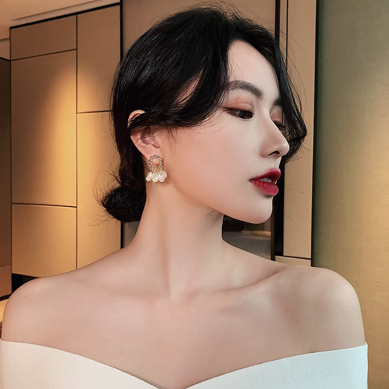 baroque pearl stud earrings