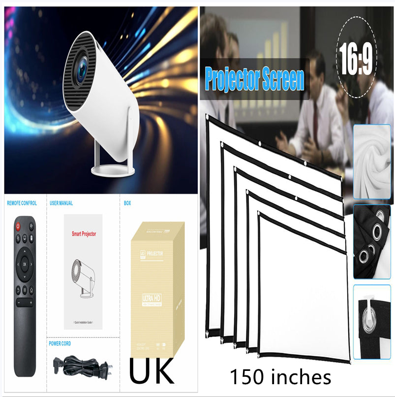 HY300 Pro Smart Projector: 180° Rotating 4K Home Theater Mini Cinema