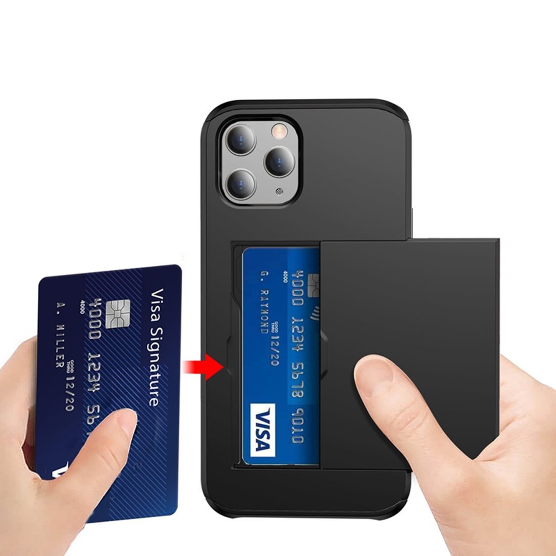 AMZER Hybrid Credit Card Case With Holster for iPhone 12 Max