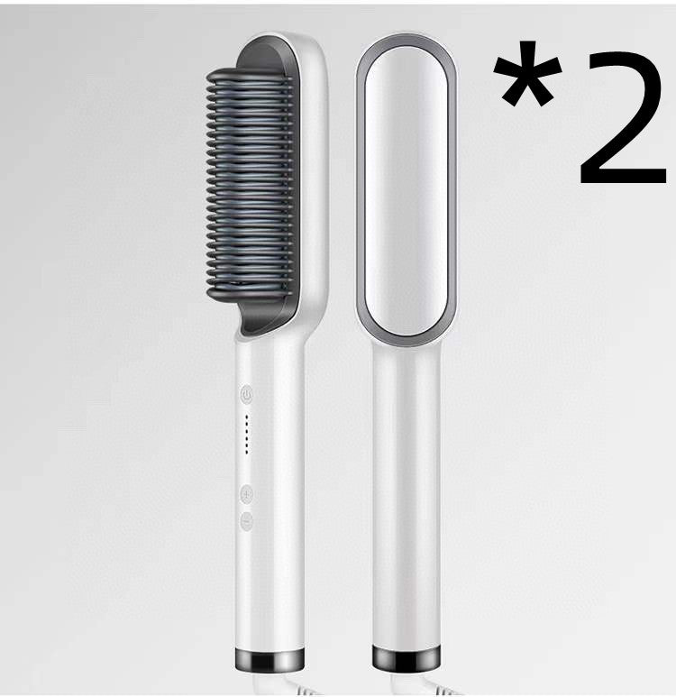 2-in-1 Ionic Hair Straightener & Curling Brush