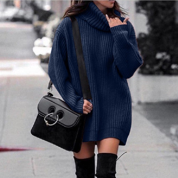 Elegant Knitted Dress Sweater for Women | Trendy Winter Outfit