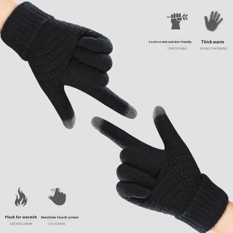 Men's Cashmere-like Thickened Reverse Needle Jacquard Women's Fashionable Warm