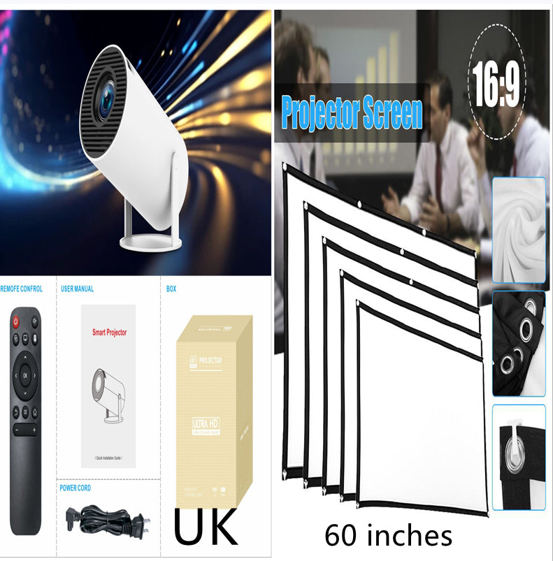 HY300 Pro Smart Projector: 180° Rotating 4K Home Theater Mini Cinema
