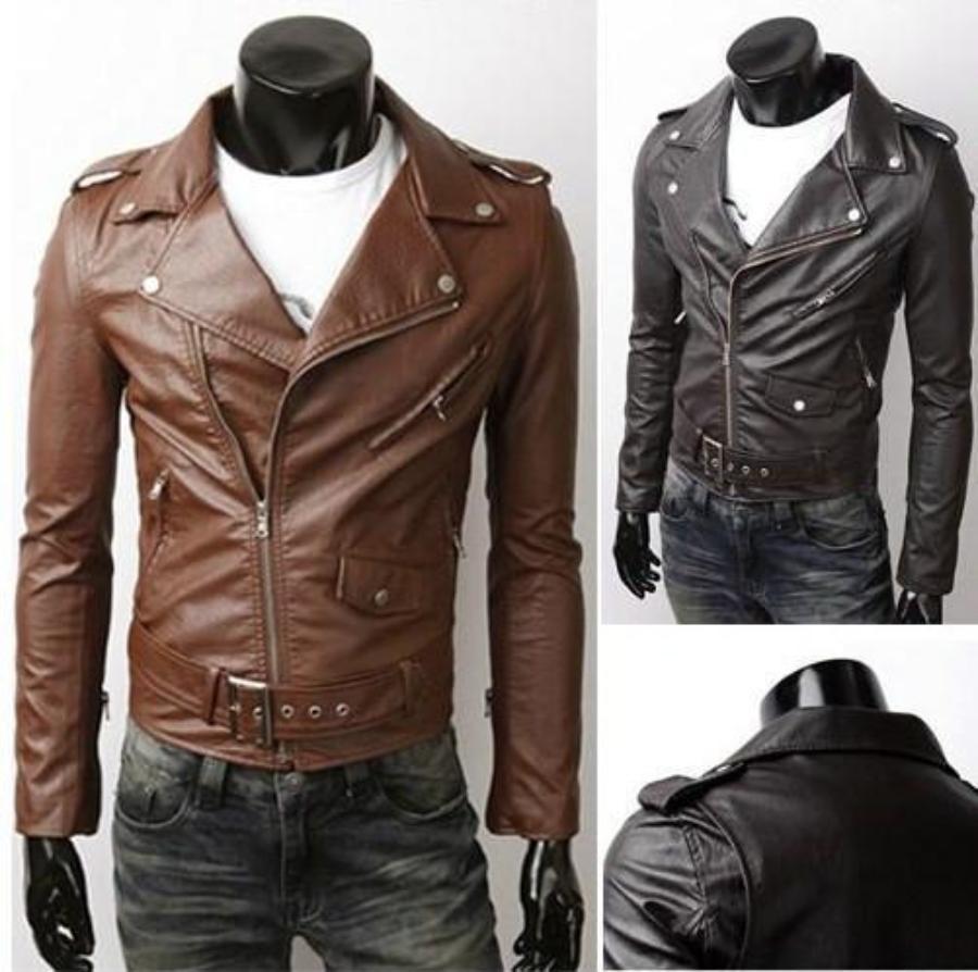 Ninja Stealth Black Mens Faux Leather Biker Jacket