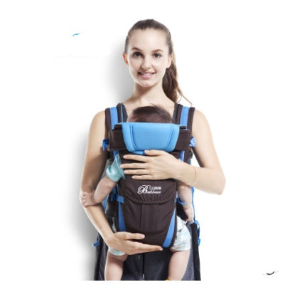 Ergonomic baby carrier with hip seat for back pain relief.