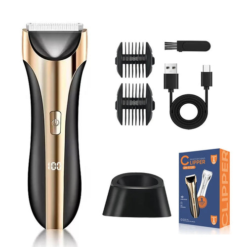 Electric Groin Trimmer for Men Waterproof Ball Trimmer for Pubic/Body