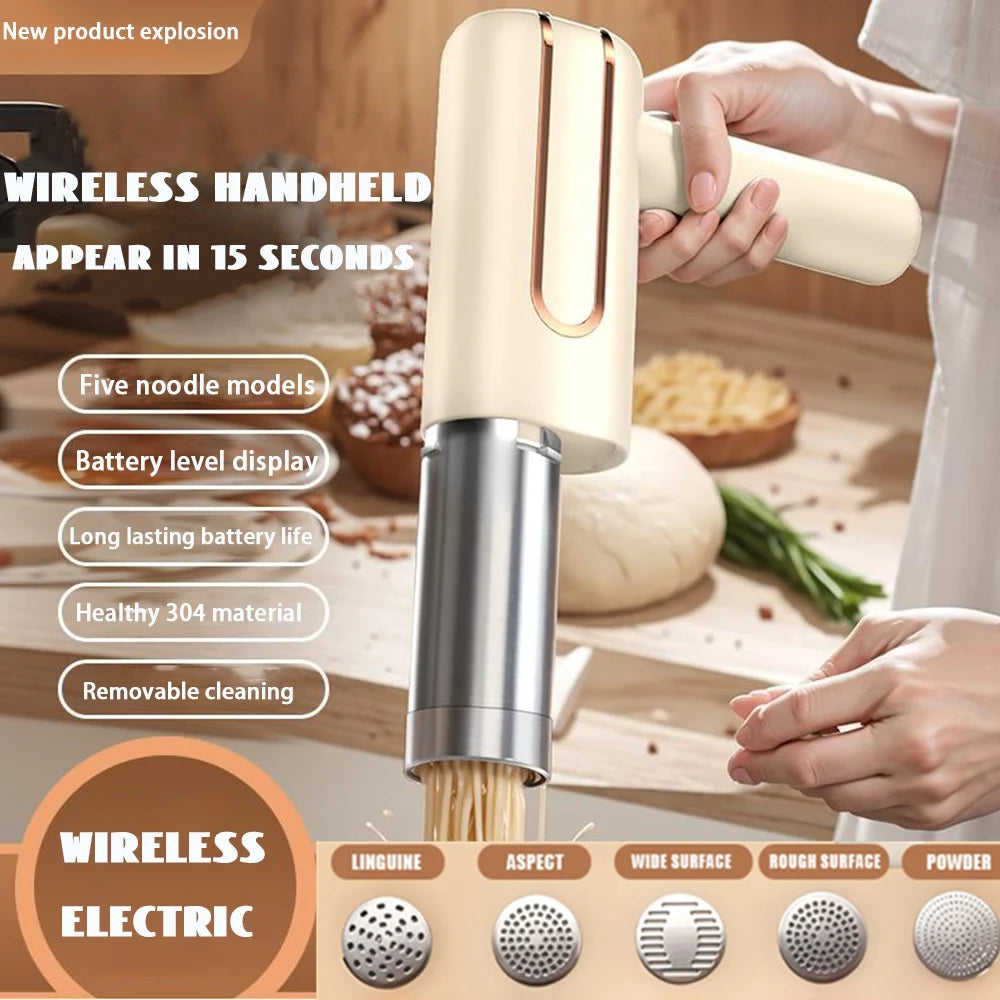 5 Molds Wireless Ramen Pasta Making Machines Electric Portable Noodle