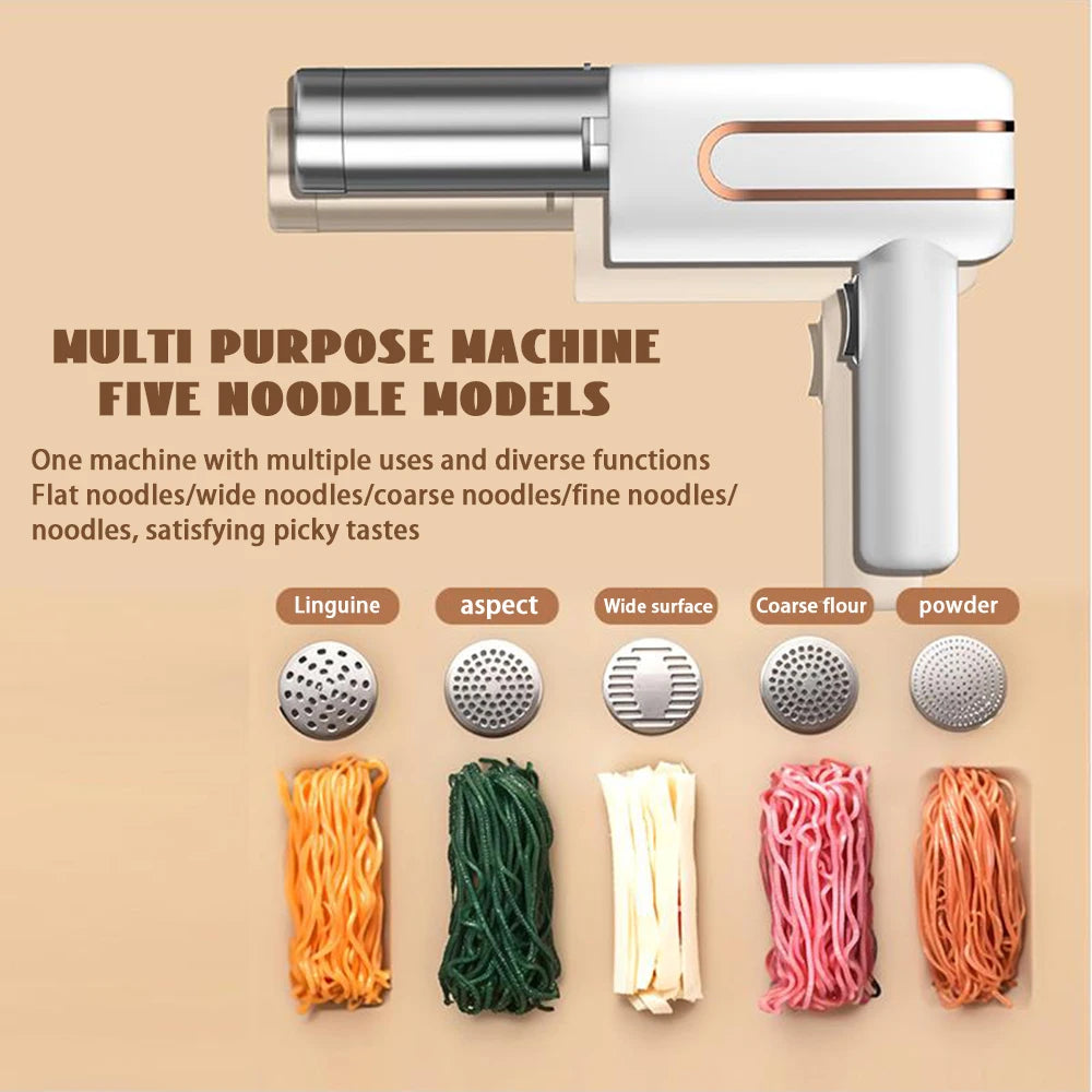 5 Molds Wireless Ramen Pasta Making Machines Electric Portable Noodle