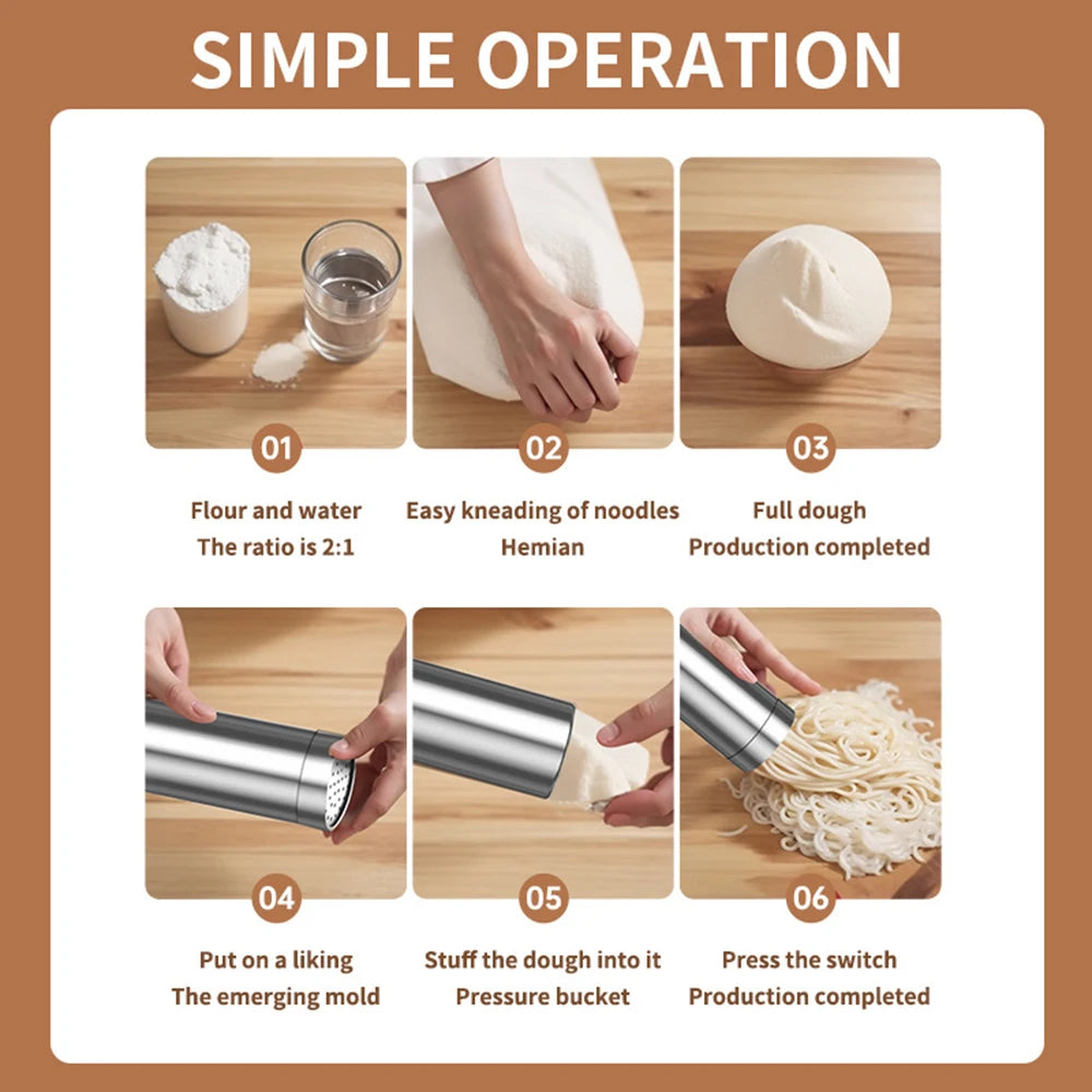 5 Molds Wireless Ramen Pasta Making Machines Electric Portable Noodle