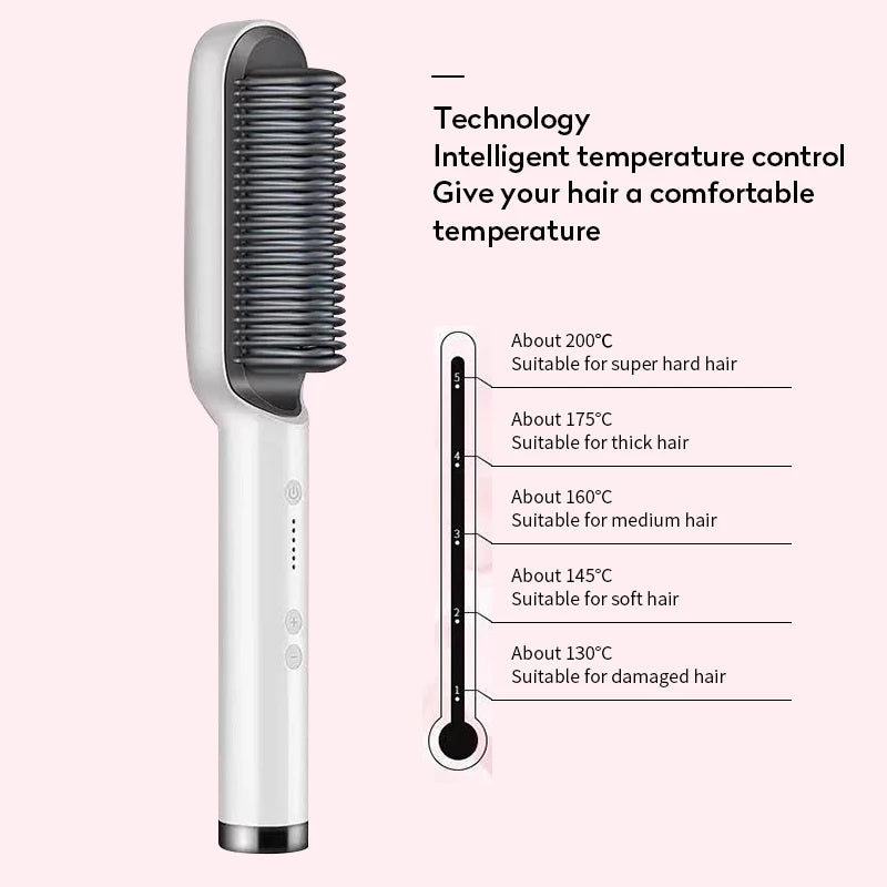 2-in-1 Ionic Hair Straightener & Curling Brush