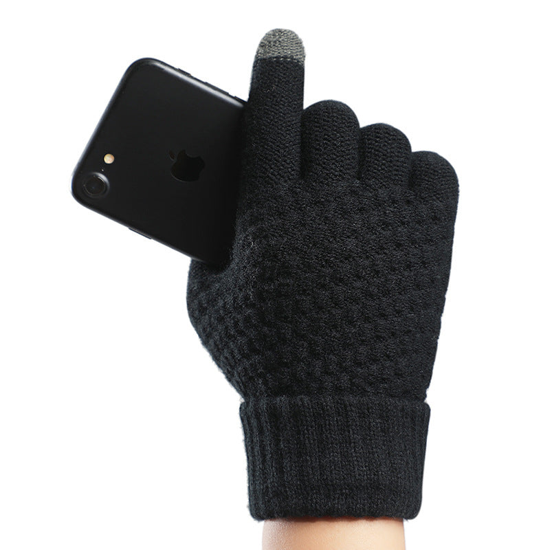 Men's Cashmere-like Thickened Reverse Needle Jacquard Women's Fashionable Warm