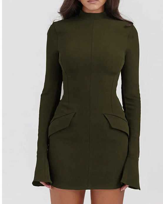 long sleeve slim fit dress