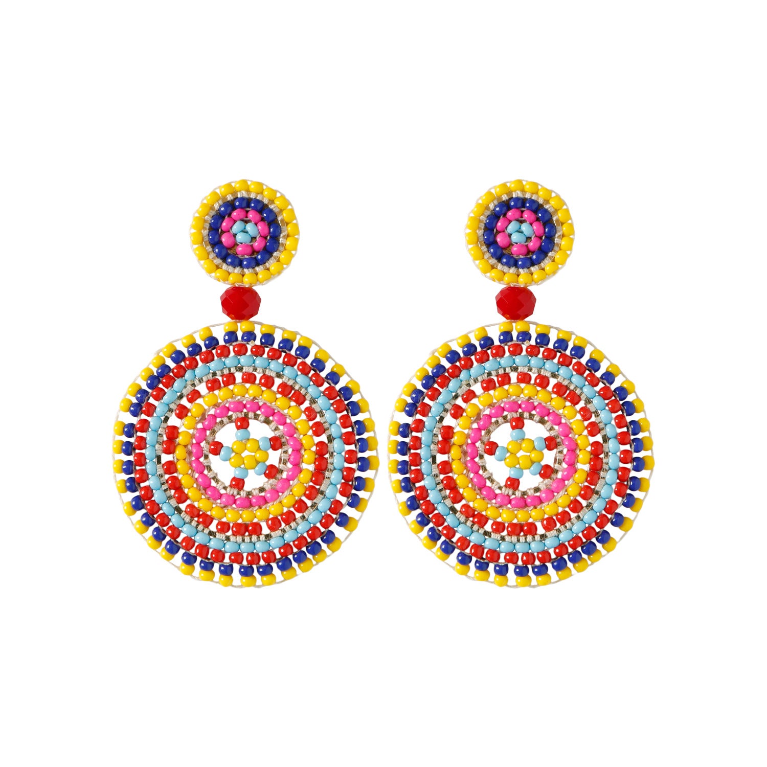 Retro Ethnic Style Lightweight Hand-woven Bead Earrings