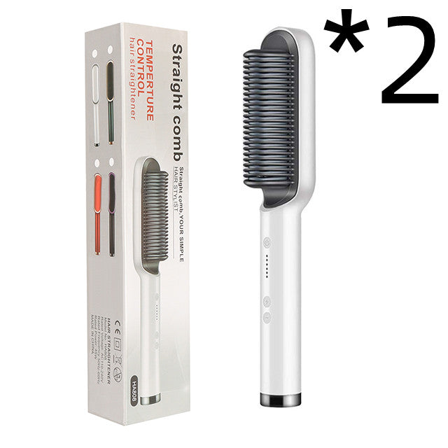 2-in-1 Ionic Hair Straightener & Curling Brush