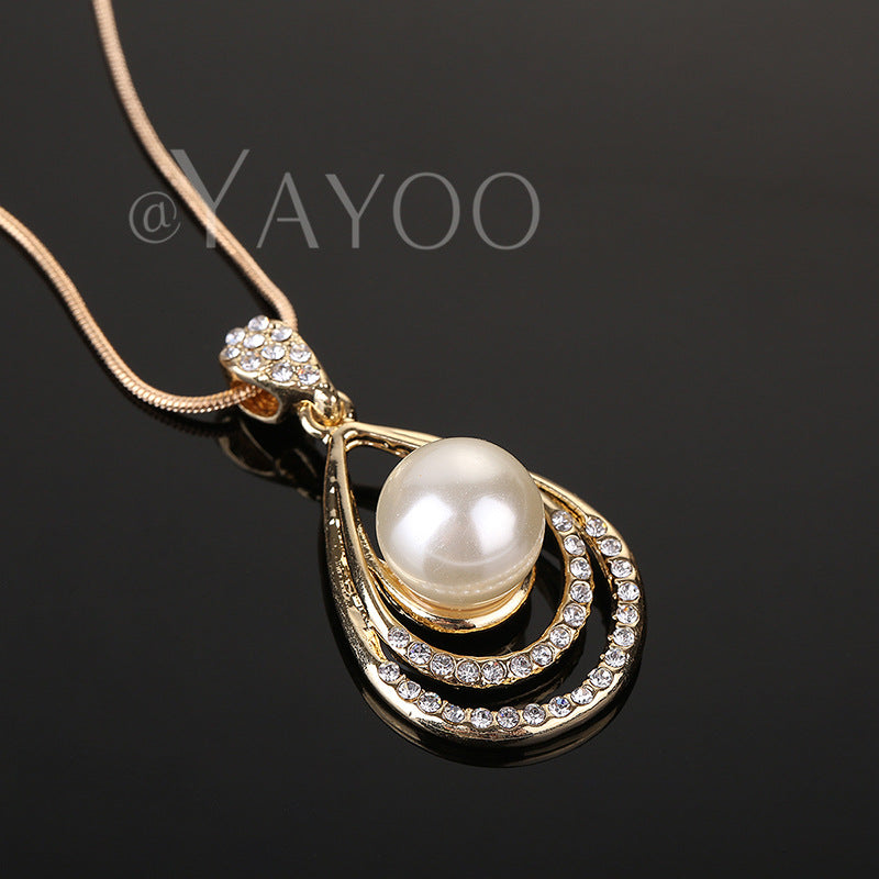 pearl necklace and earring set