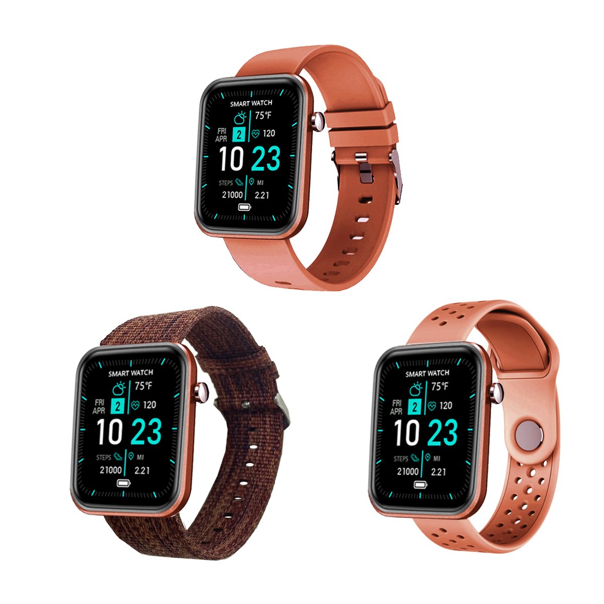 Smartwatch With Three Bands And Wellness + Activity Tracker