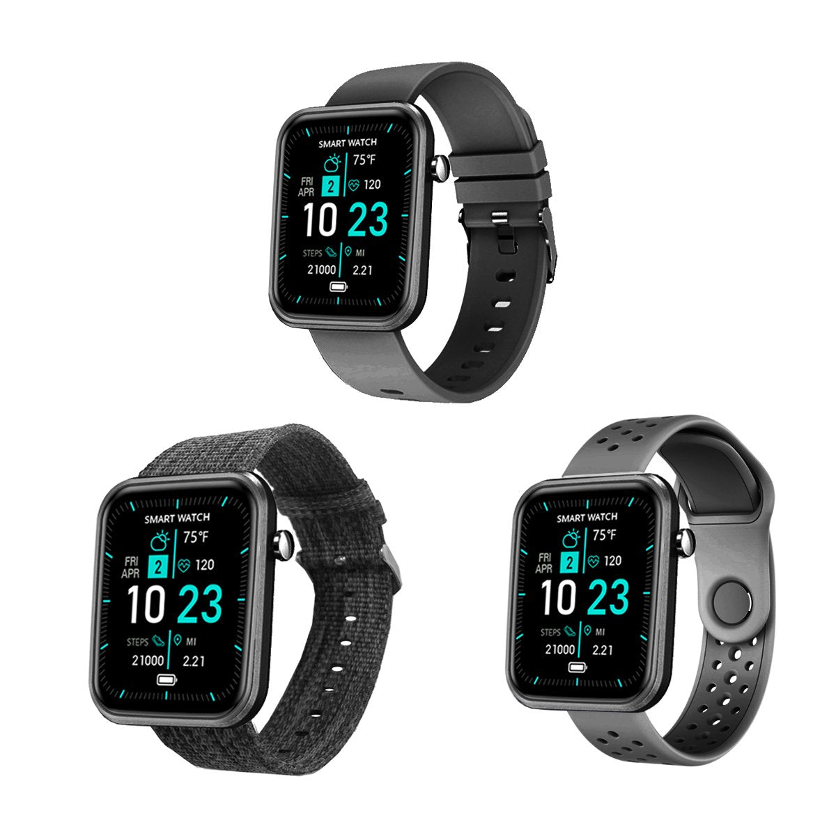 Smartwatch With Three Bands And Wellness + Activity Tracker