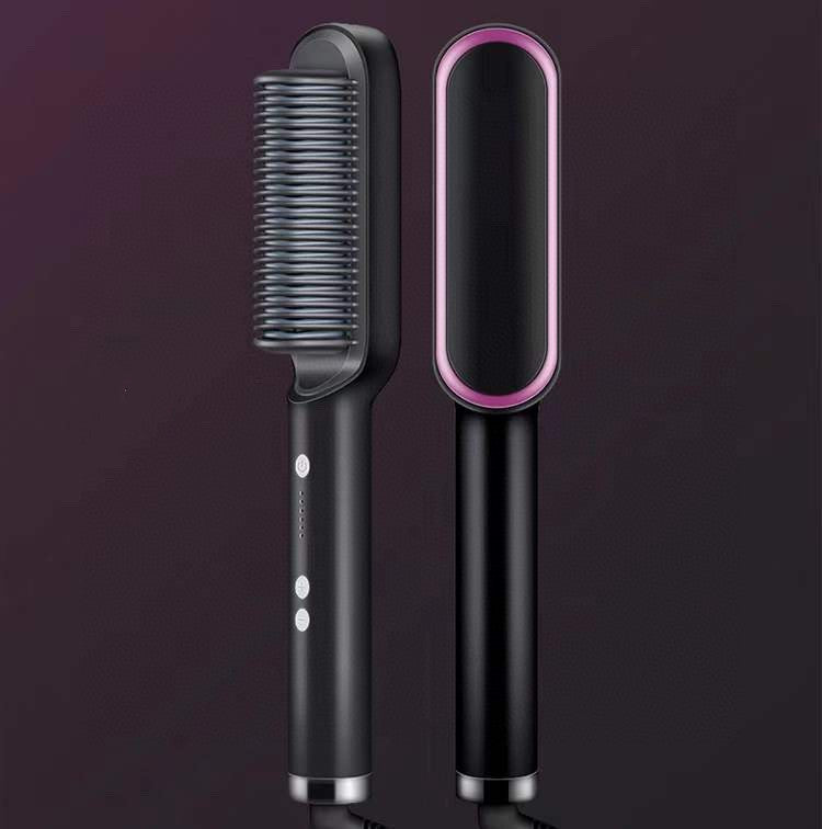 2-in-1 Ionic Hair Straightener & Curling Brush