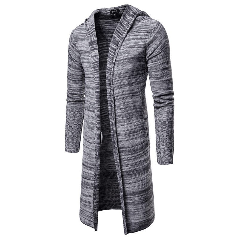 Mens Hoode Trench Cardigan Blouse Outwear Padded Down Winter