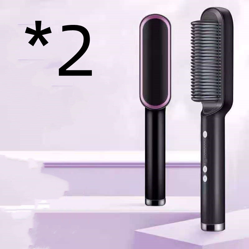 2-in-1 Ionic Hair Straightener & Curling Brush