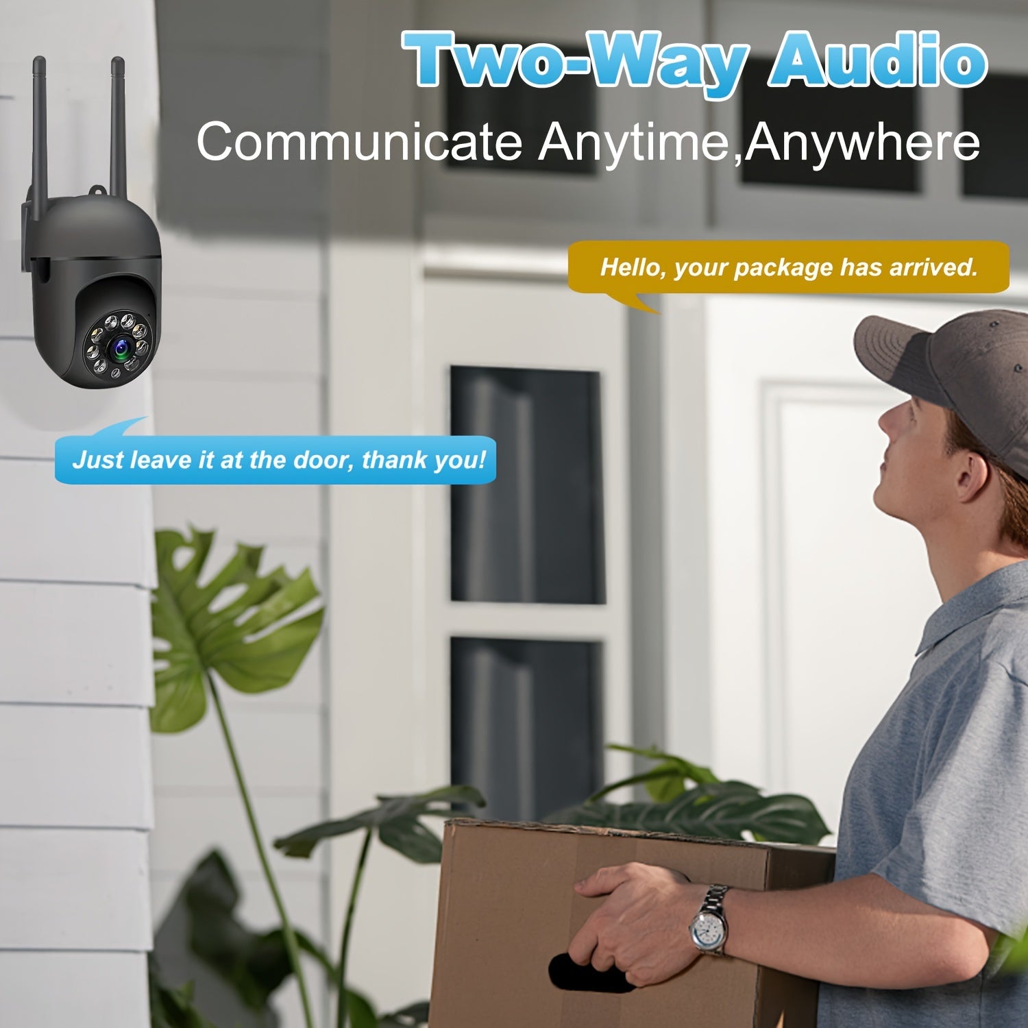 360 degree wireless outdoor security camera with night vision.