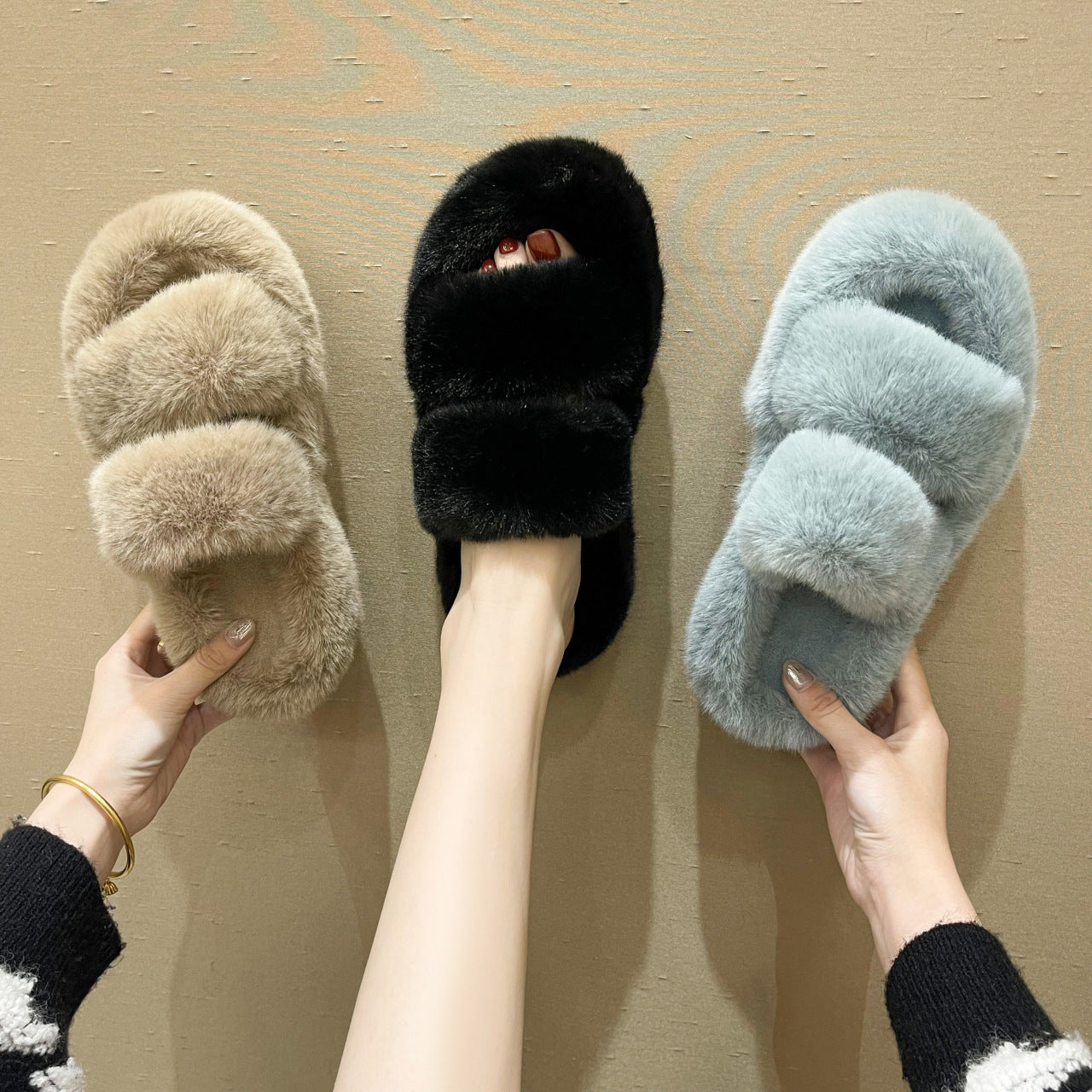 fuzzy bedroom slippers