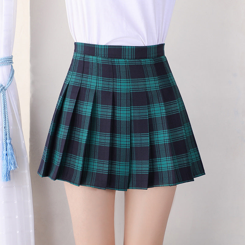 Women's Spring And Summer Plaid High Waist Skirt