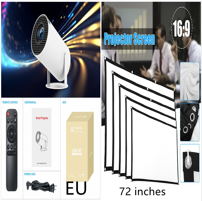 HY300 Pro Smart Projector: 180° Rotating 4K Home Theater Mini Cinema