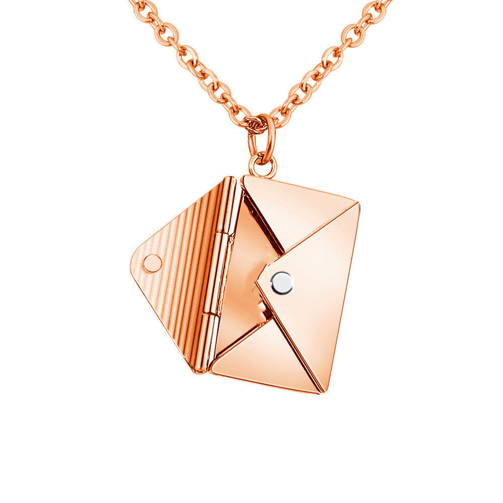 envelope heart necklace