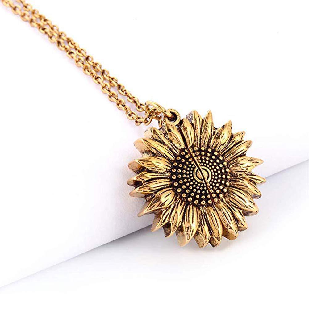 You Are My Sunshine Sunflower Necklace Women Men