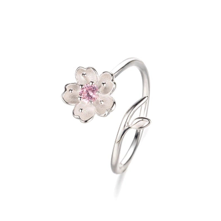 silver floral ring