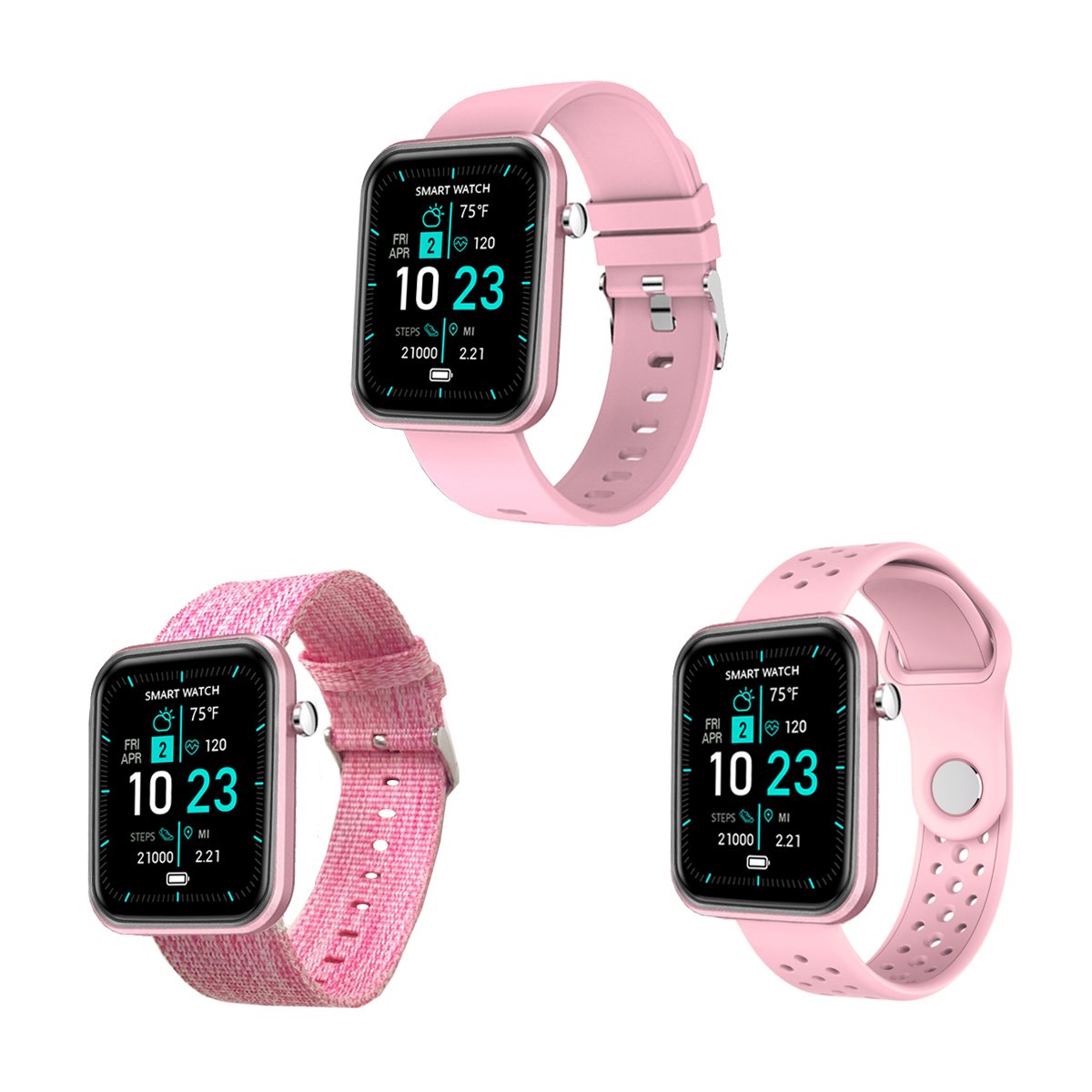 Smartwatch With Three Bands And Wellness + Activity Tracker