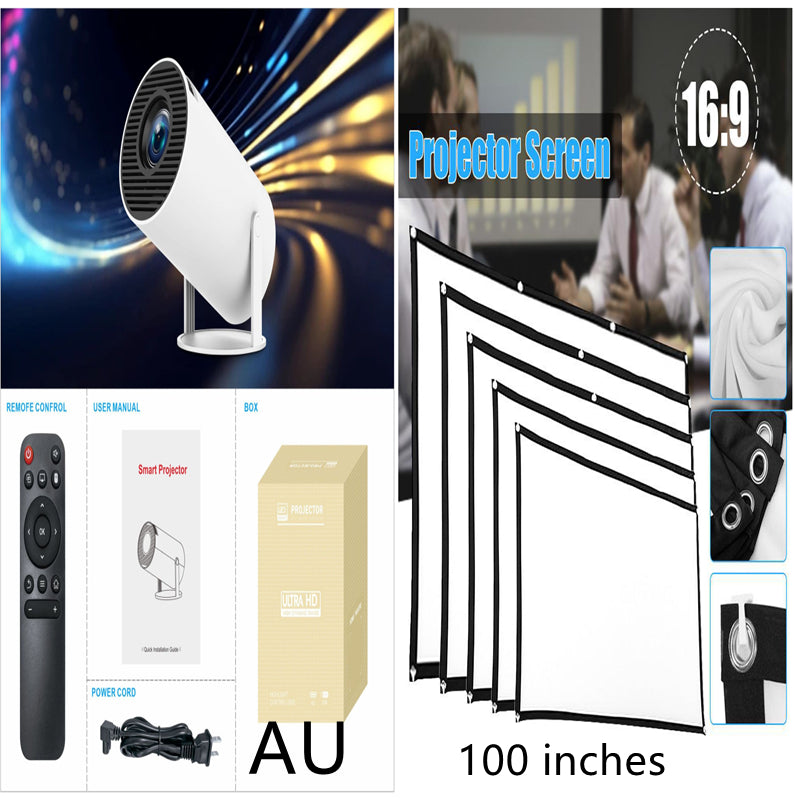 HY300 Pro Smart Projector: 180° Rotating 4K Home Theater Mini Cinema