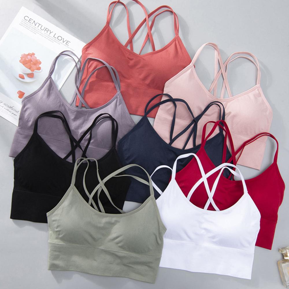 Sport Bras Cross Back Padded Cross Cropped Bras for Yoga Fitness