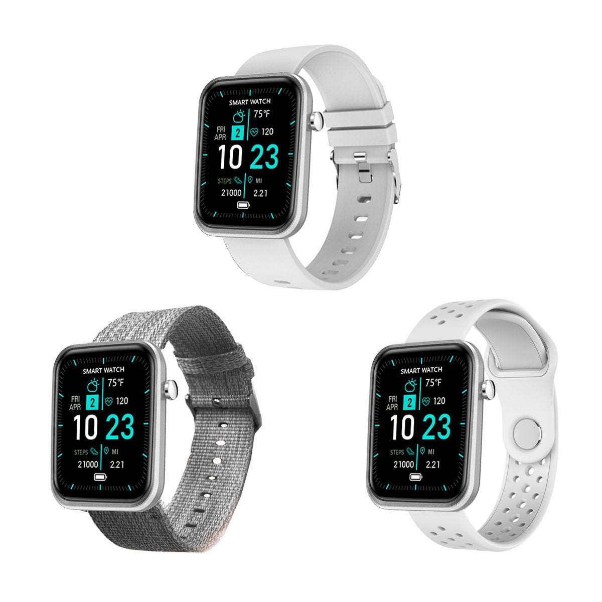 Smartwatch With Three Bands And Wellness + Activity Tracker