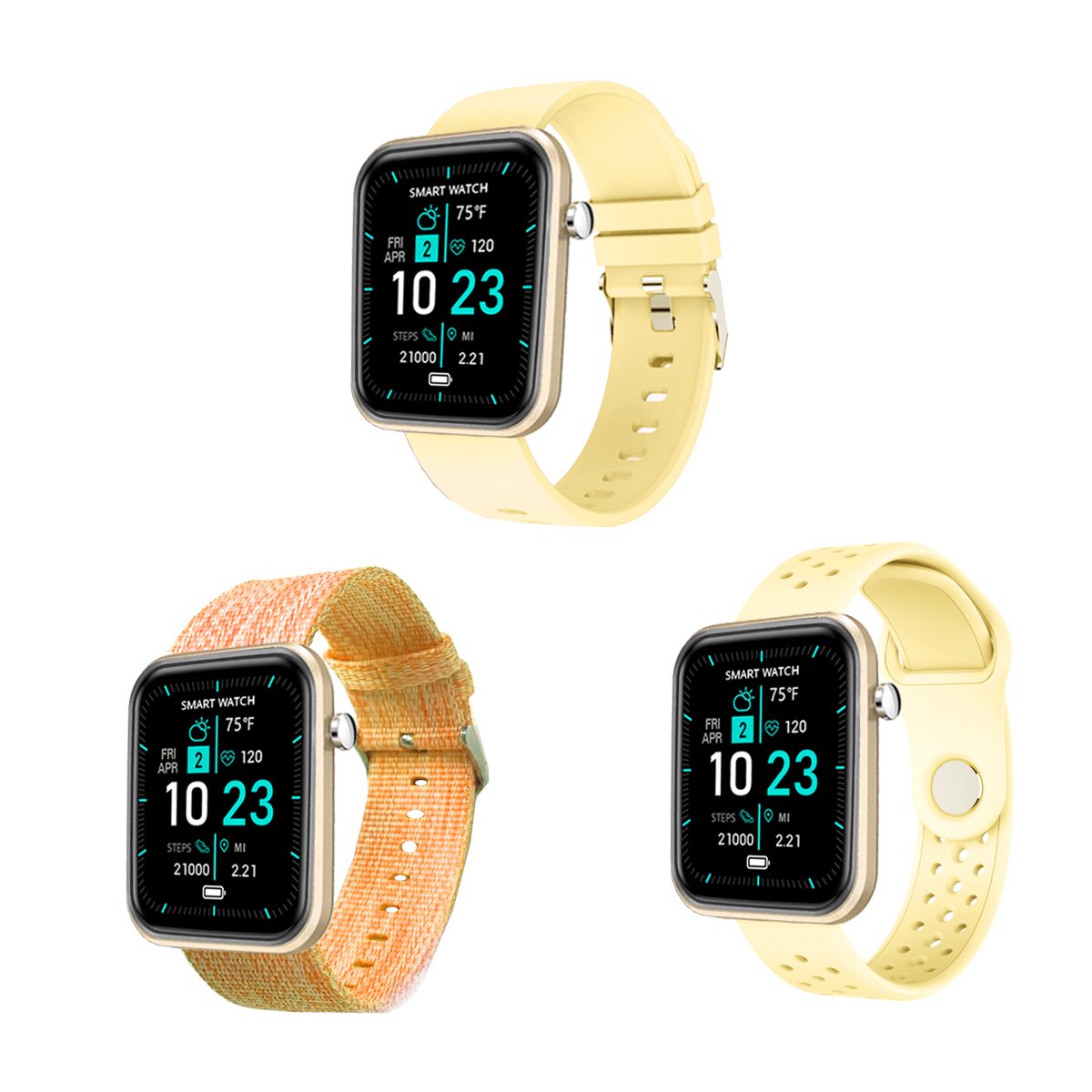 Smartwatch With Three Bands And Wellness + Activity Tracker