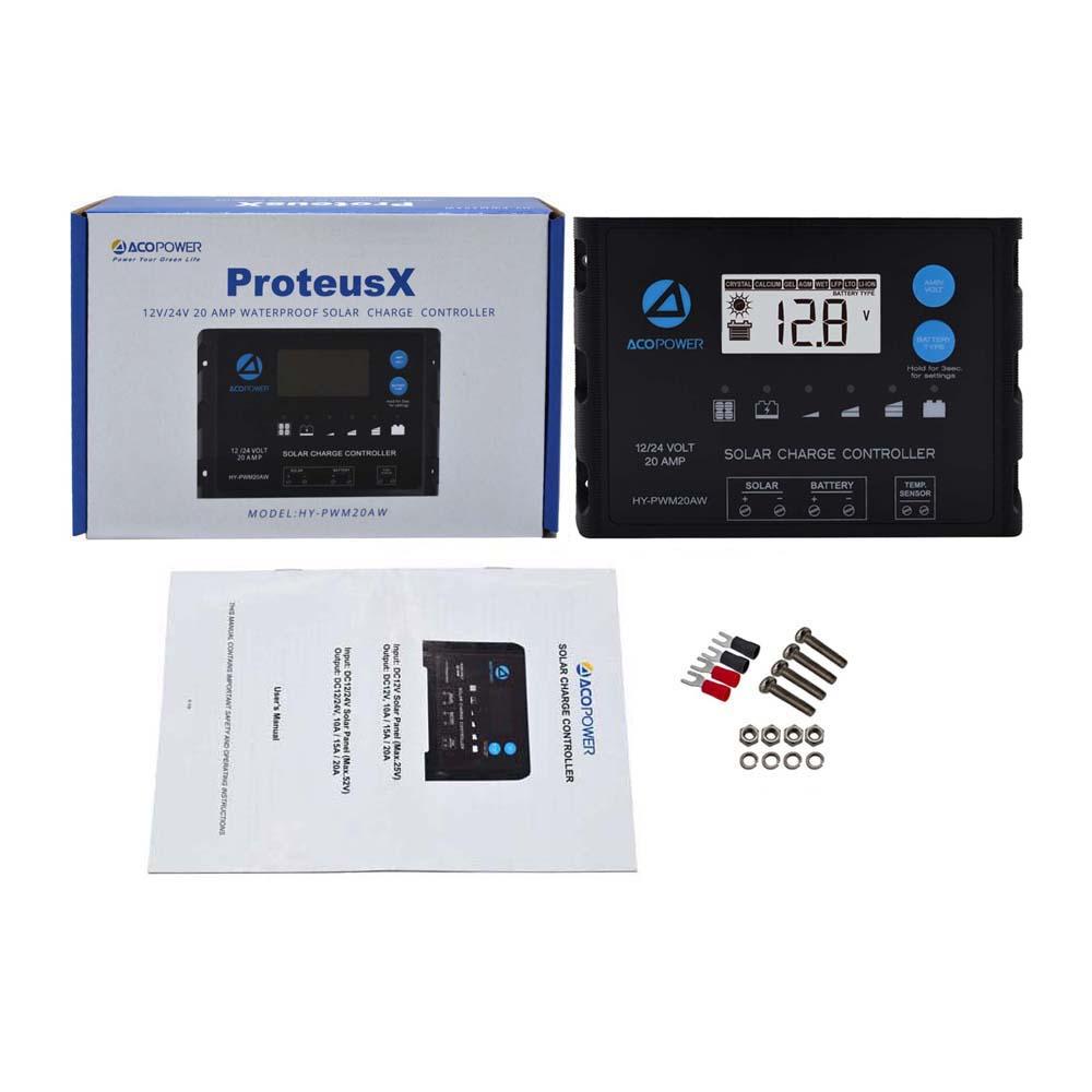 ProteusX Waterproof PWM Solar Charge Controller