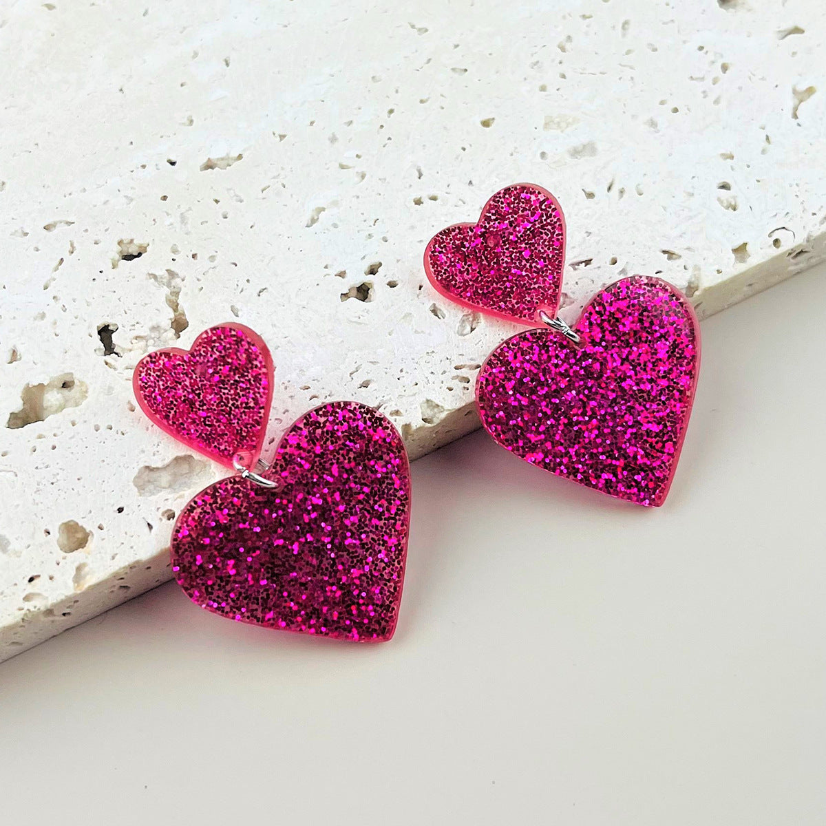 Acrylic Love Earrings Women 