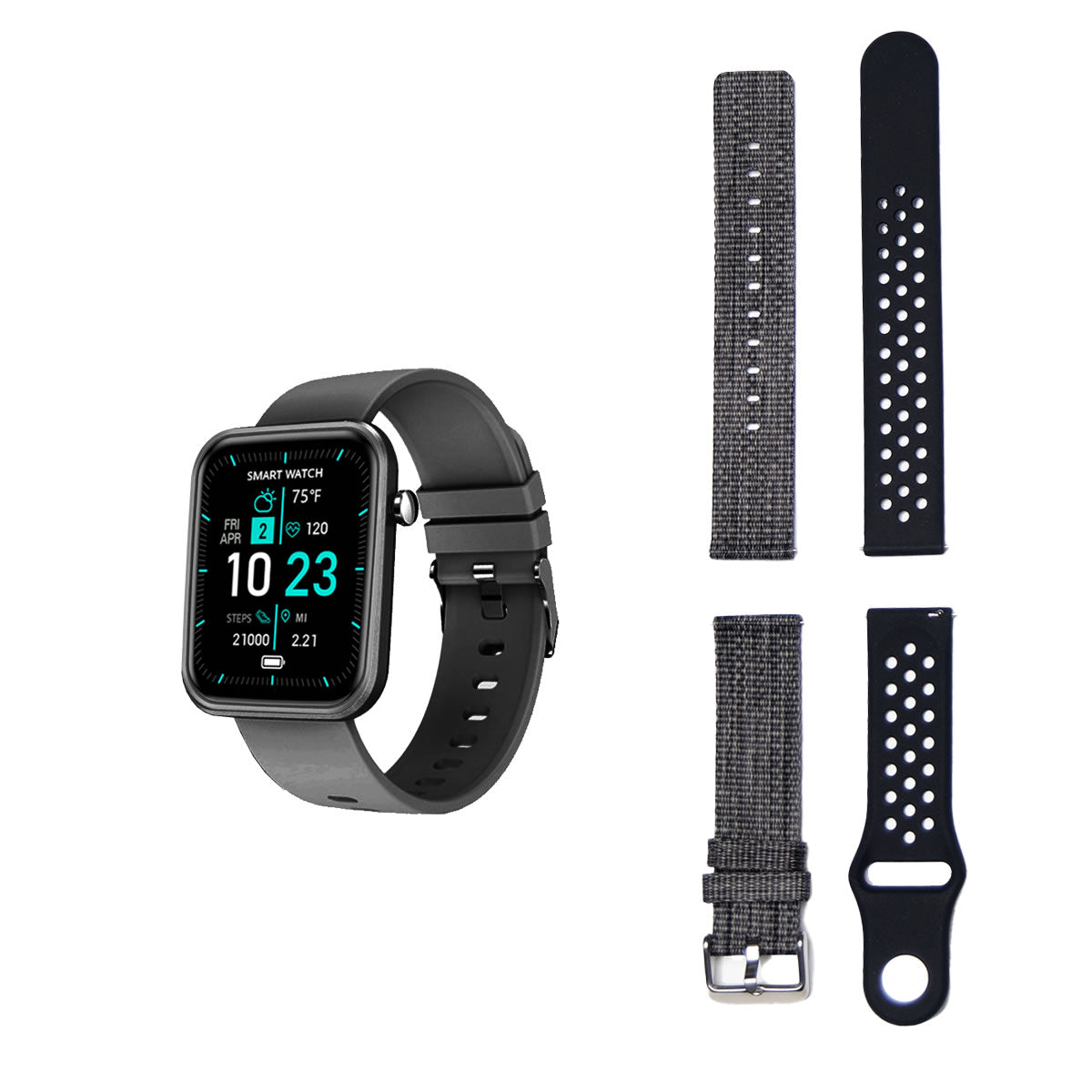 Smartwatch With Three Bands And Wellness + Activity Tracker