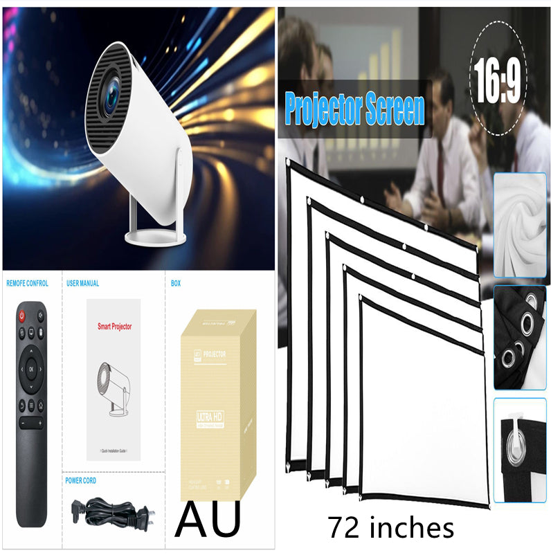 HY300 Pro Smart Projector: 180° Rotating 4K Home Theater Mini Cinema