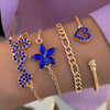 Bracelet Set With Rhinestones Design