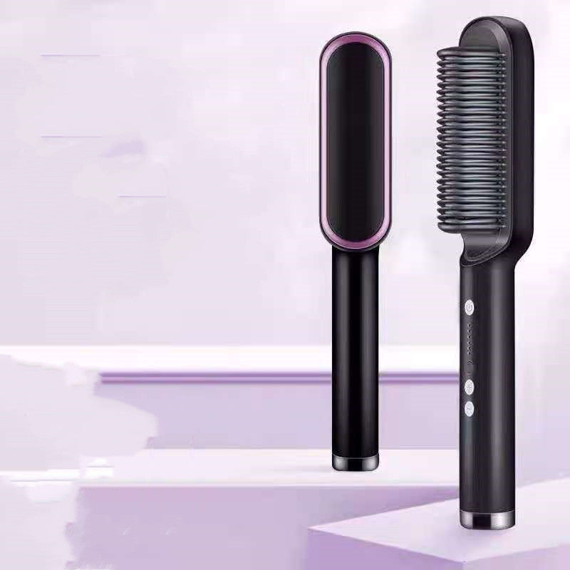 2-in-1 Ionic Hair Straightener & Curling Brush