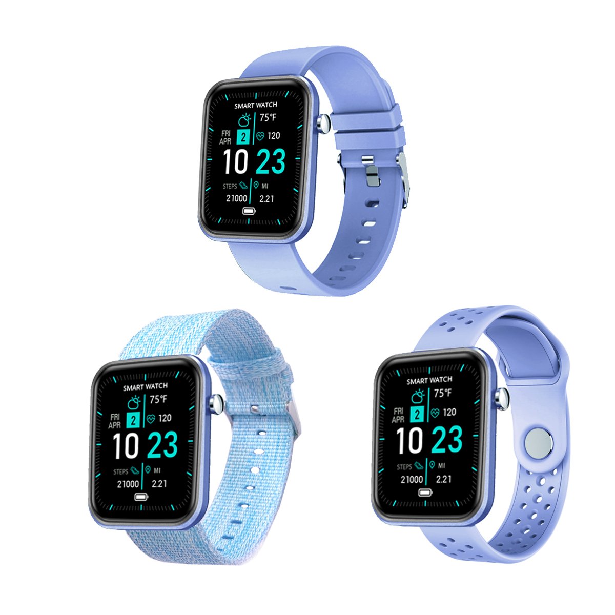 Smartwatch With Three Bands And Wellness + Activity Tracker