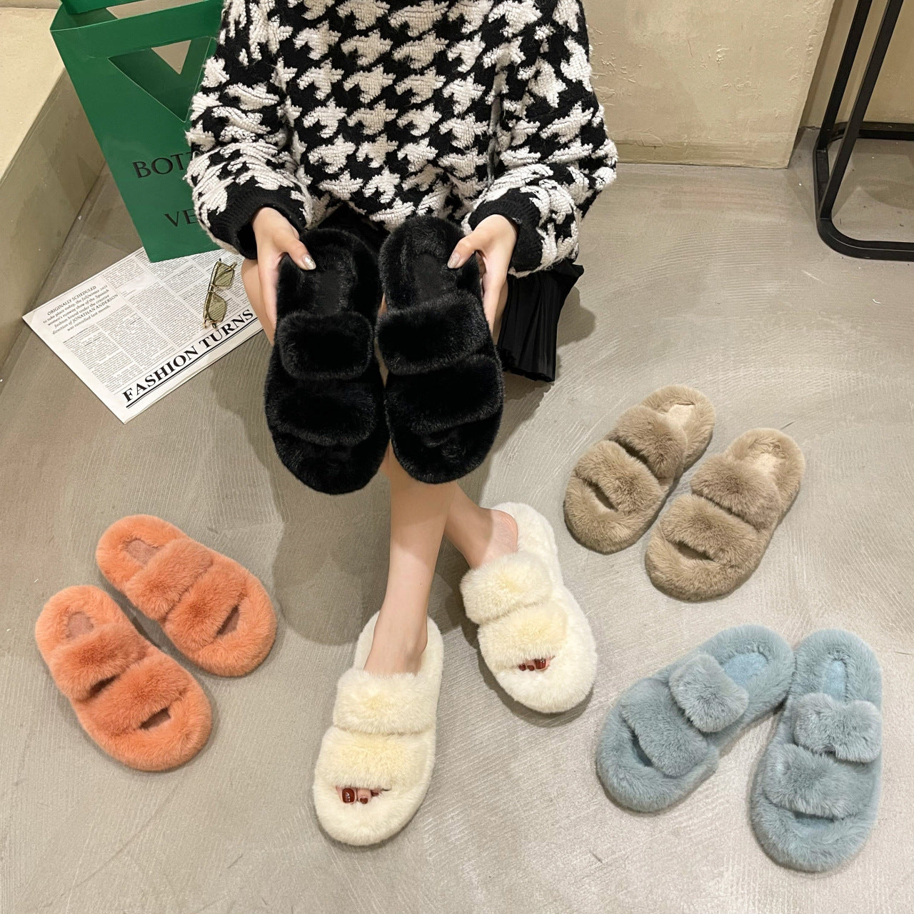 fuzzy bedroom slippers