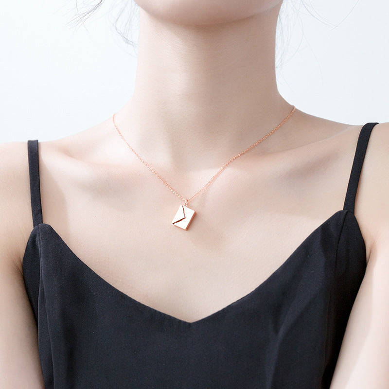 envelope heart necklace