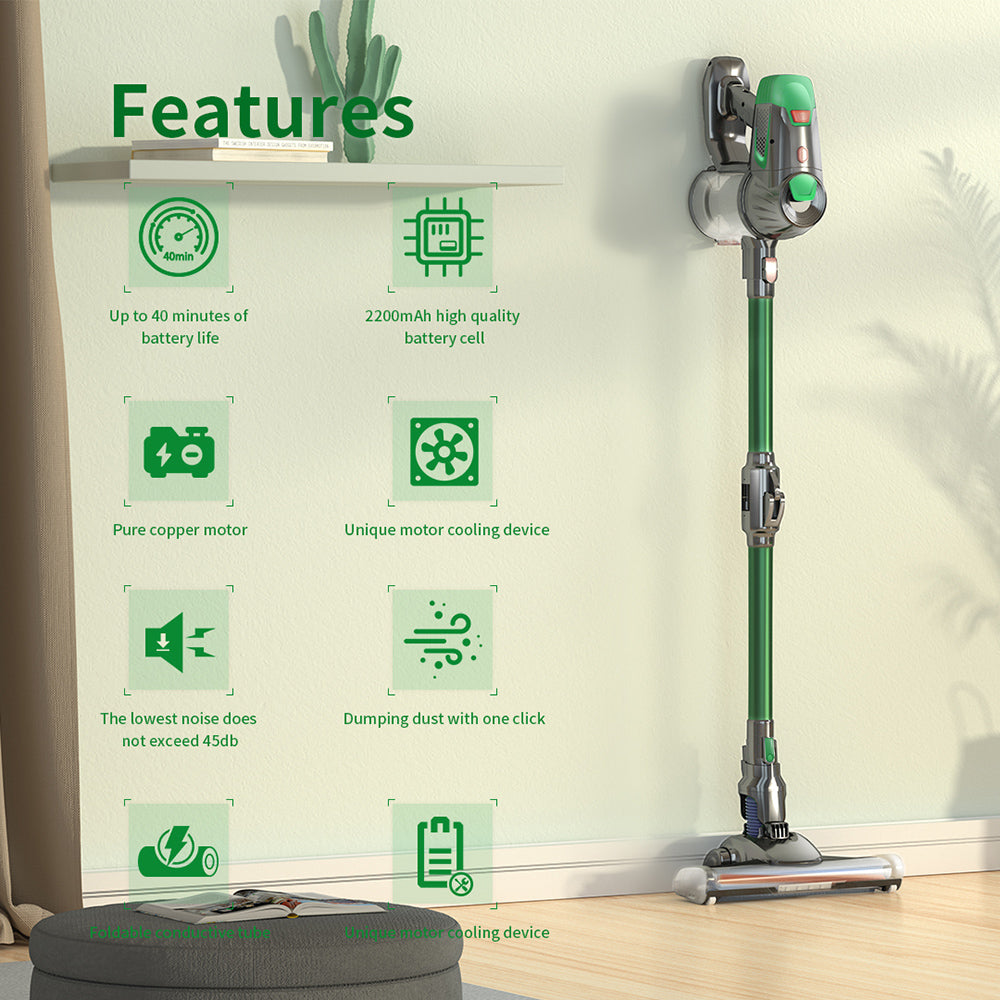 Foldable cordless vacuum cleaner for pet hair and home cleaning