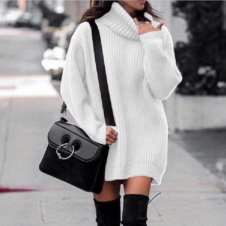 Elegant Knitted Dress Sweater for Women | Trendy Winter Outfit