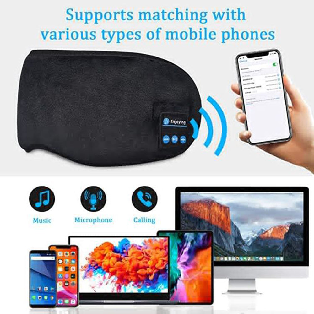 Bluetooth 5.0 Sleep Headphones Eye Mask - Wireless Music Headband